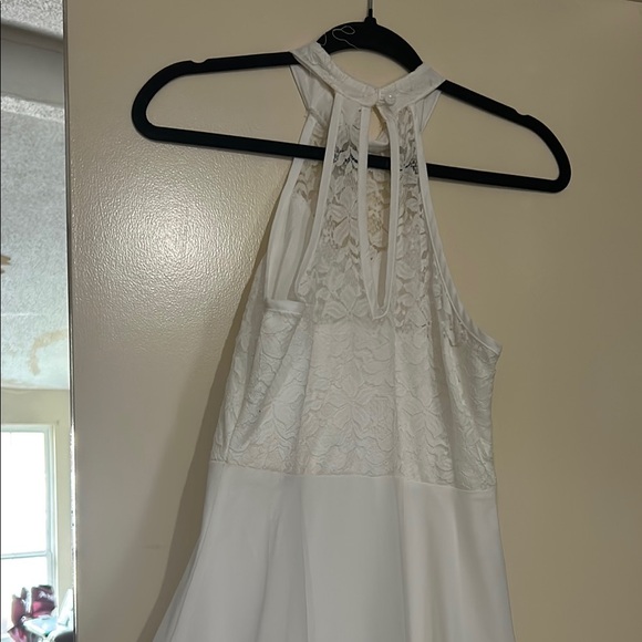 White Lace Halter Dress - Picture 3 of 5